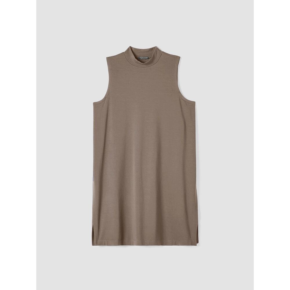 Eileen Fisher Stretch Jersey Knit‎ Mock Neck Long Tank and Pants - Picture 5 of 11